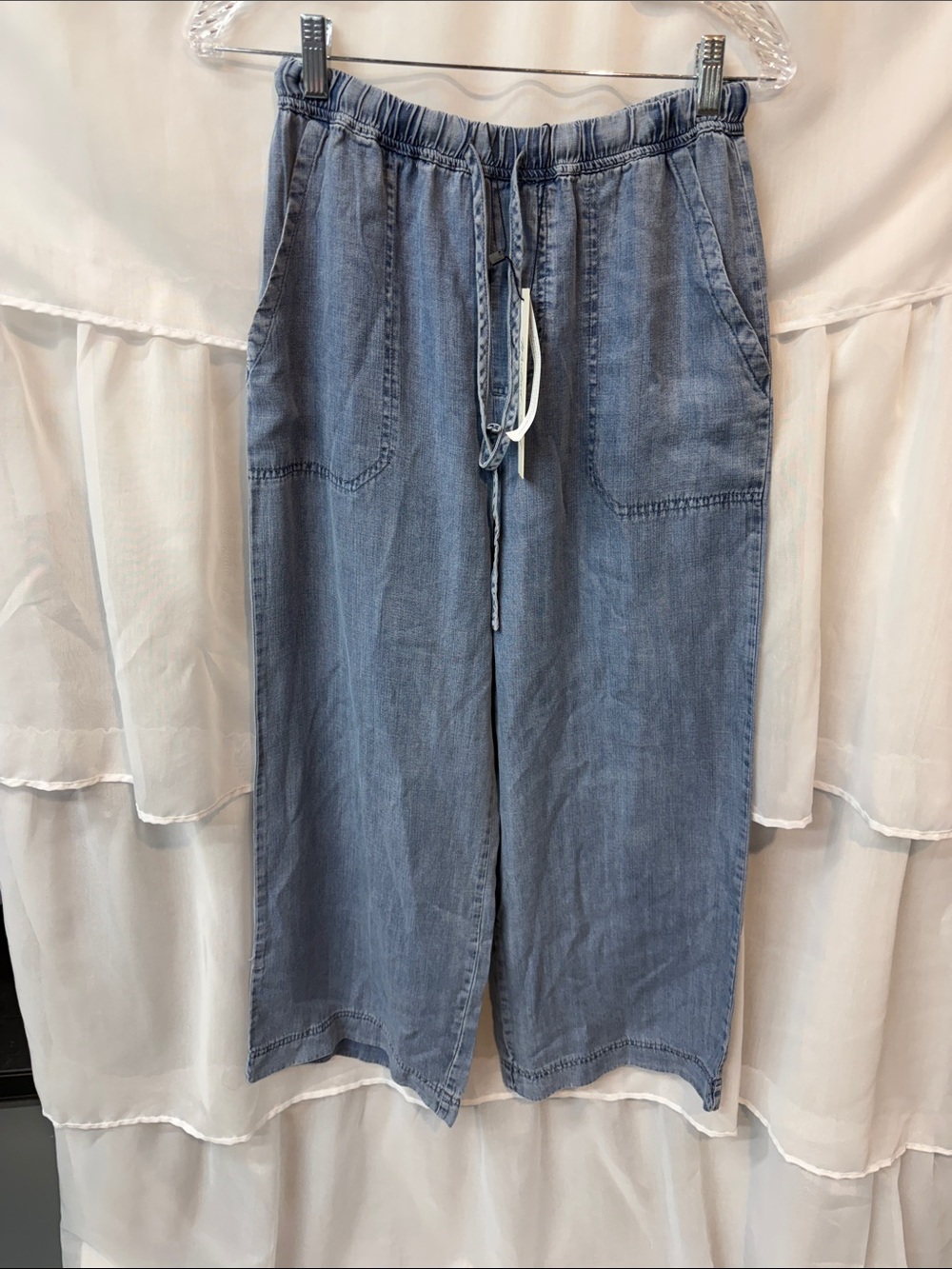 Mustard Seed Light Blue Wide-Leg Drawstring Pants🌻